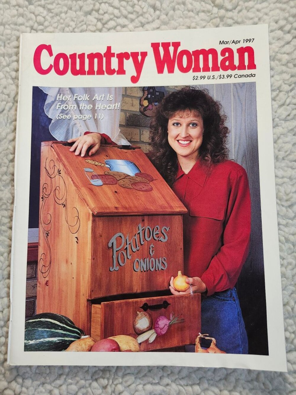Country Woman Magazine Mar/Apr 1997 Vintage Home Cooking Folk Art Collectible